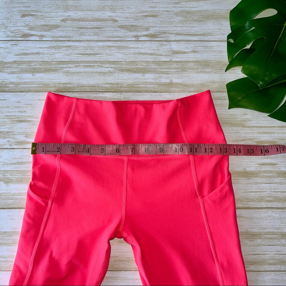 Fabletics High Waisted Legging with Pockets Neon Pink - Small - Picture 4 of 5